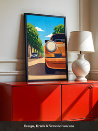 Orangener Sportwagen Illustration