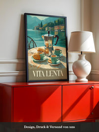 Kaffeekanne Seeufer Malerei