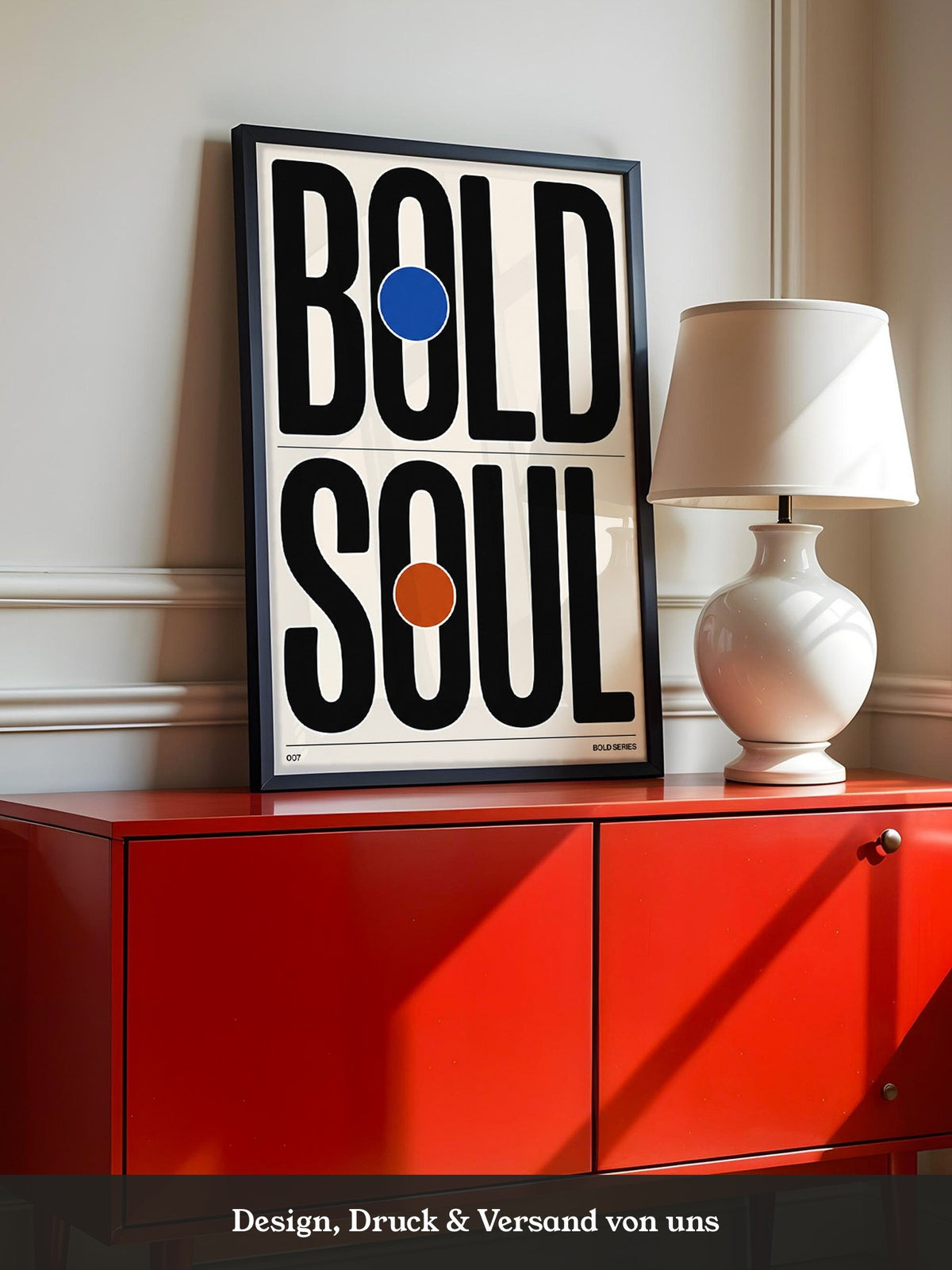 Bold Typografie Kreise Farbakzent