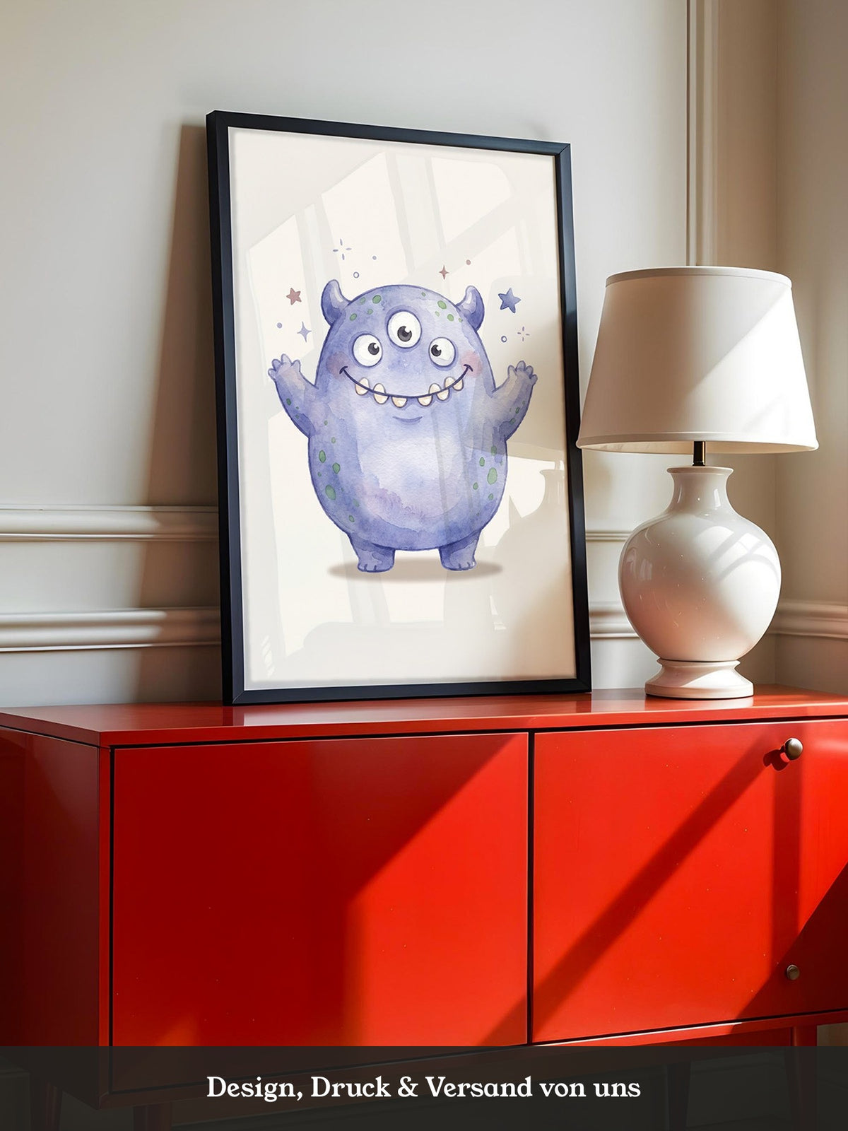 Lila Monster Augen Cartoon
