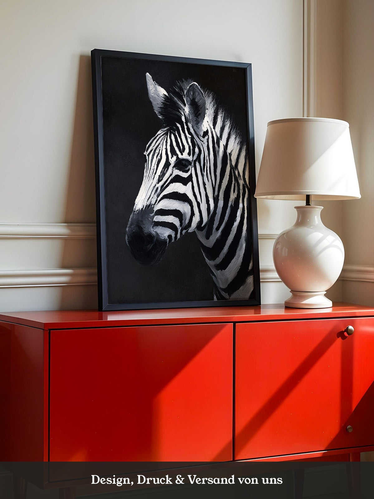 Zebra Profil schwarzweiß Pinselstriche