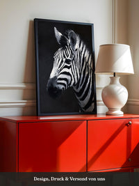 Zebra Profil schwarzweiß Pinselstriche