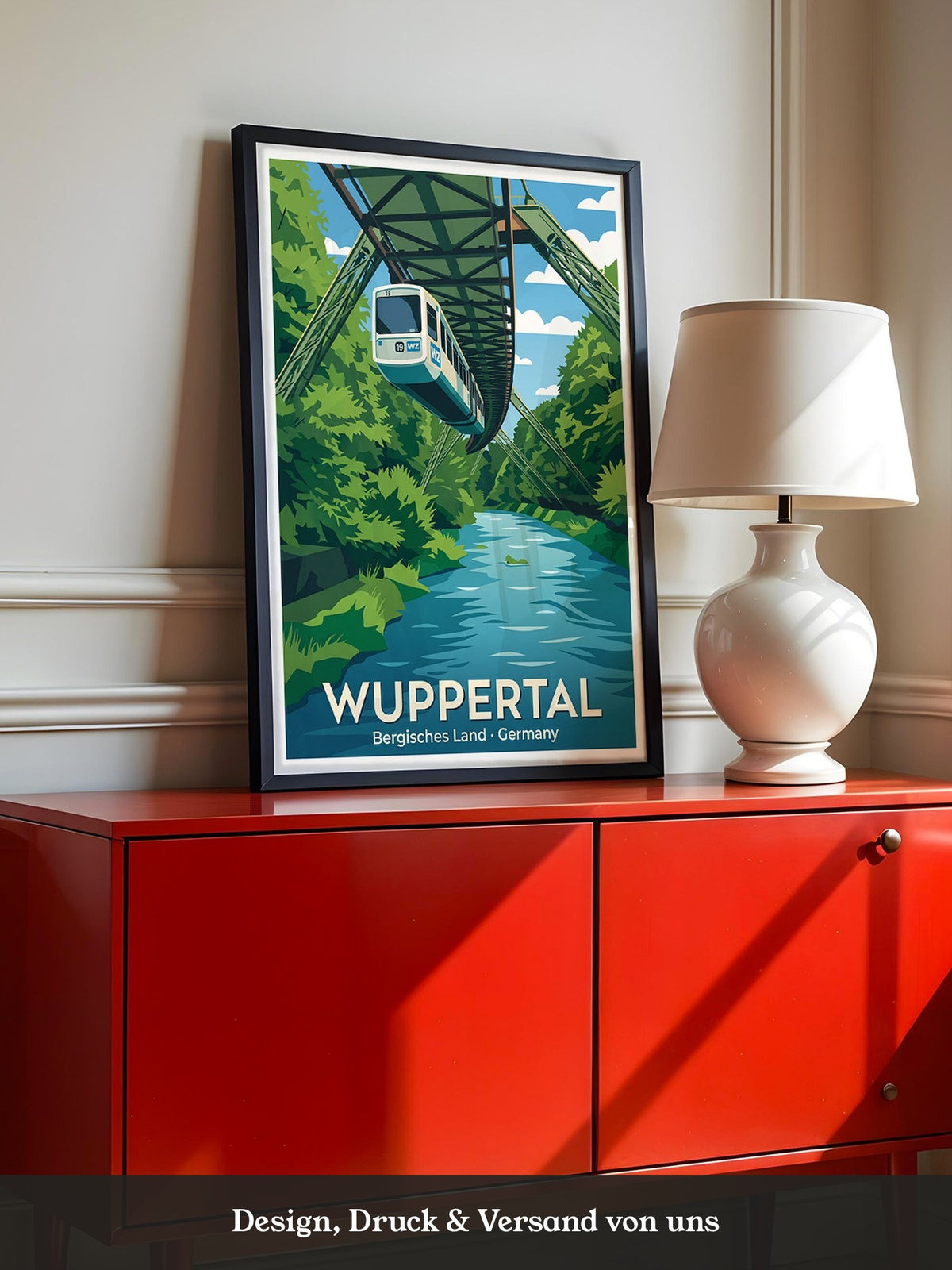 Schwebebahn Wuppertal Retro Stil