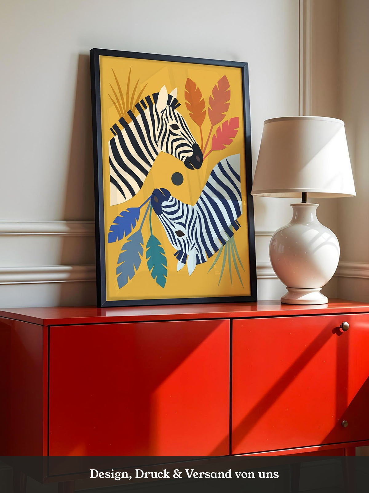 Zebra Federn Illustration Bunt
