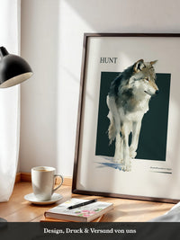 Wolf Aquarell Kunstwerk