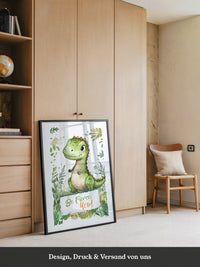 Dino Aquarell grün verspielt