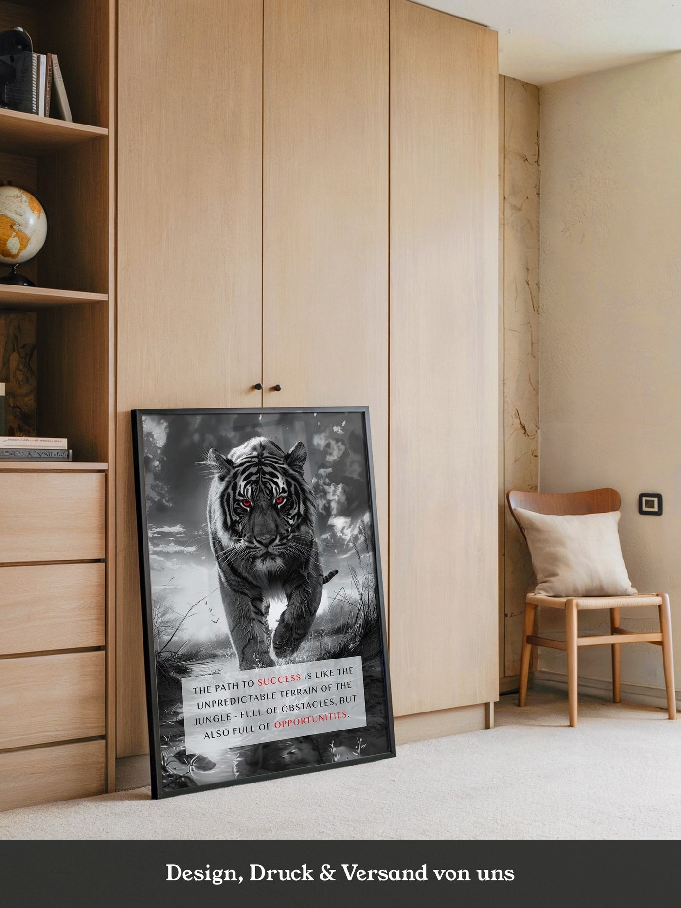 Tiger Porträt Schwarz Rotkontrast