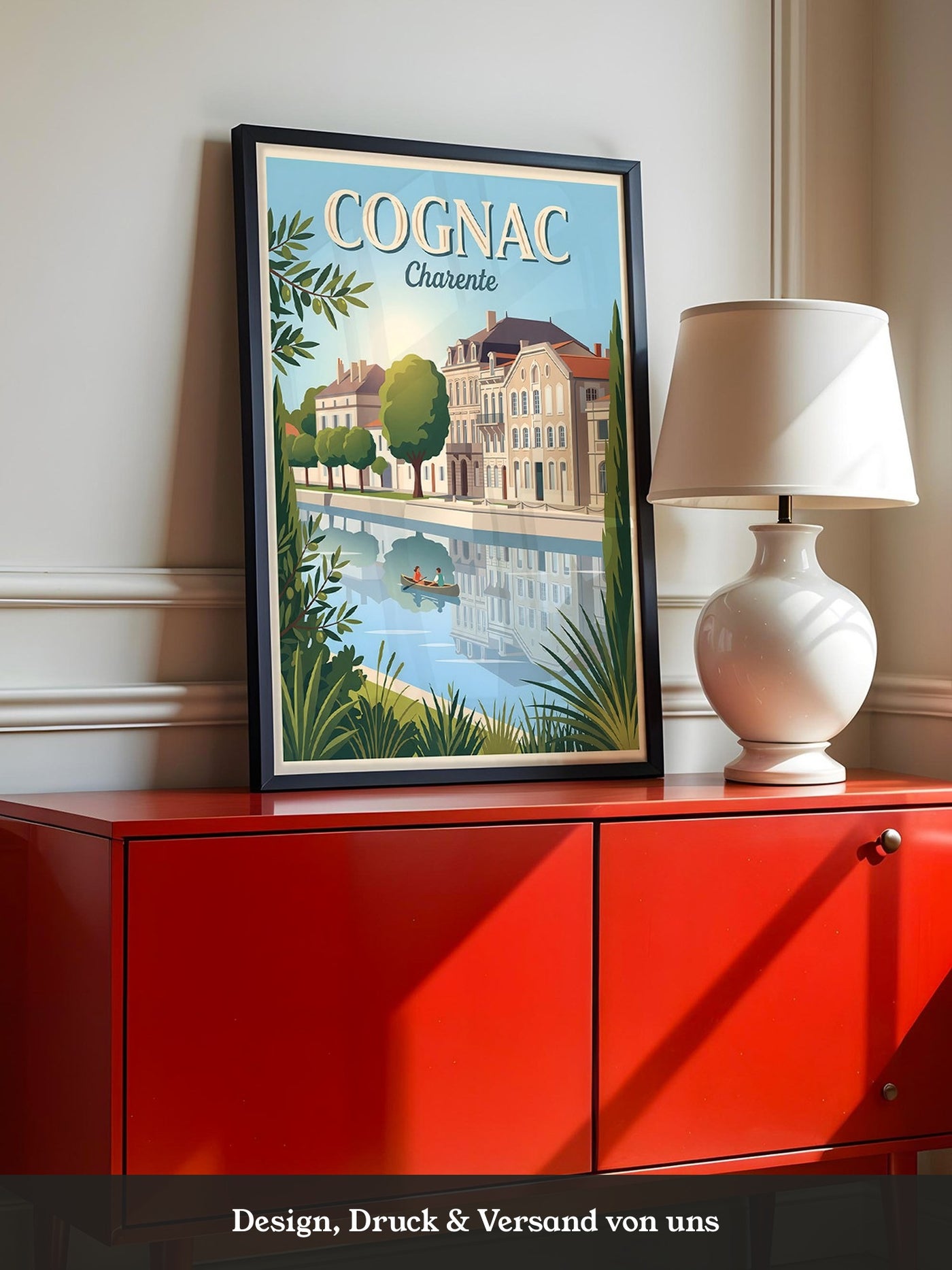 Cognac Flussufer Retro Stil