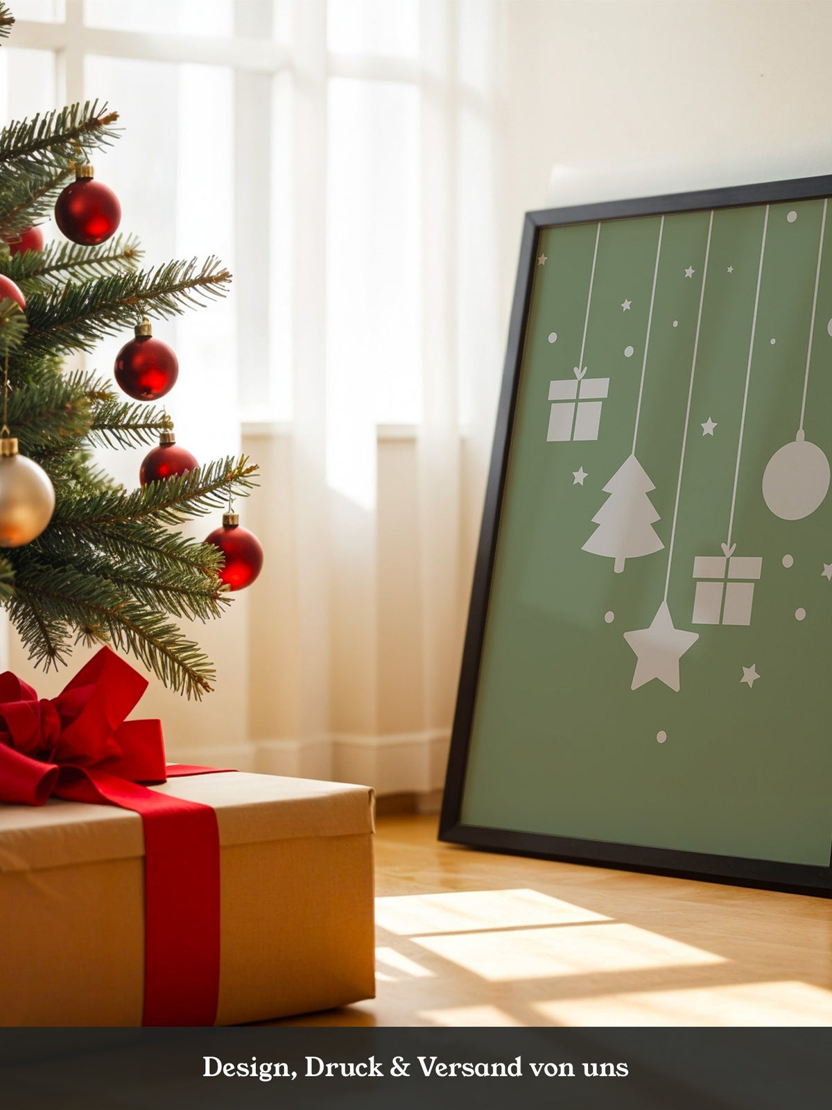 Weihnachtsbaum Geschenke stilisiert