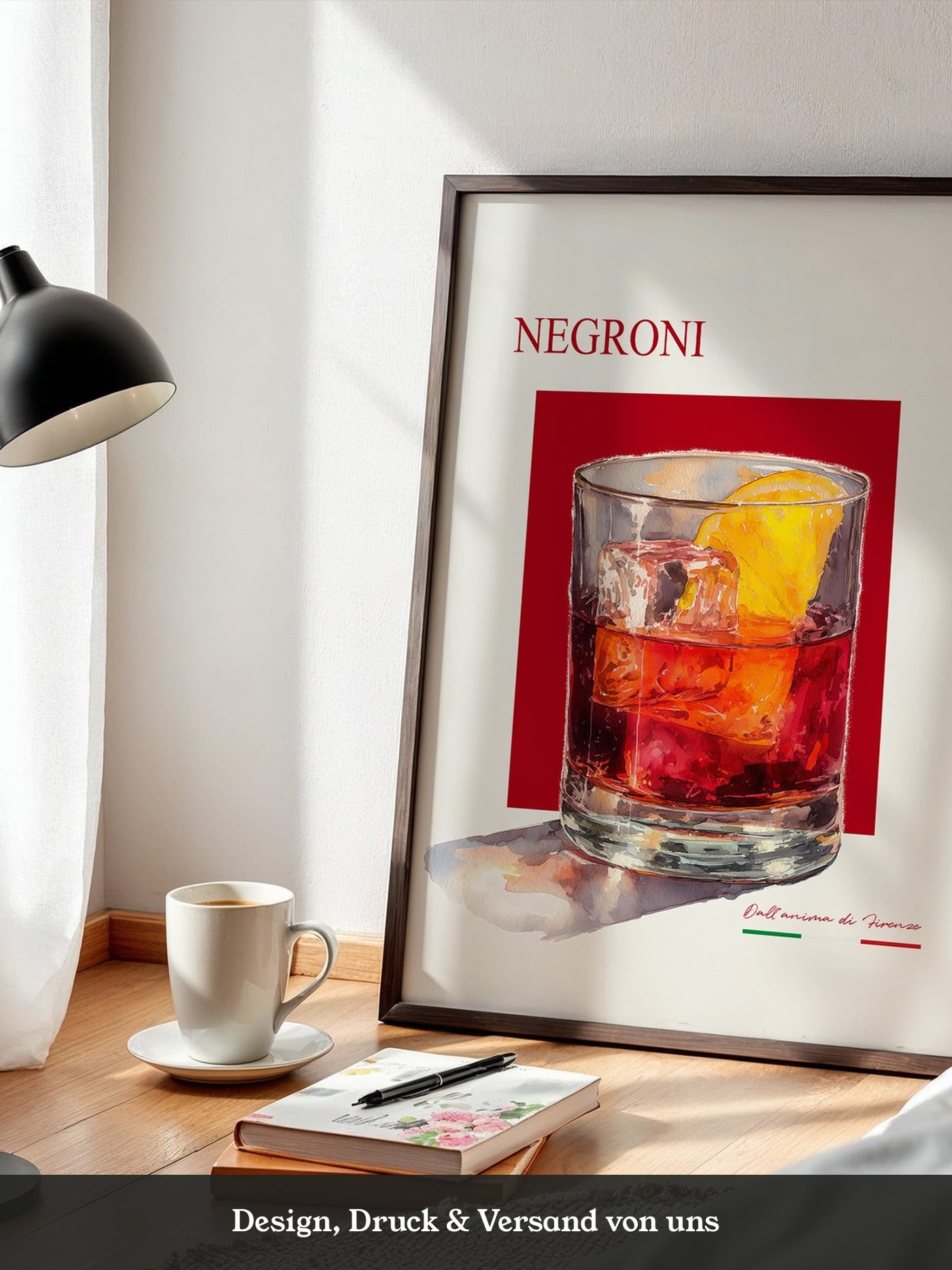 Negroni Aquarell Rot