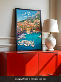 Cannes Hafen Malerei Retro