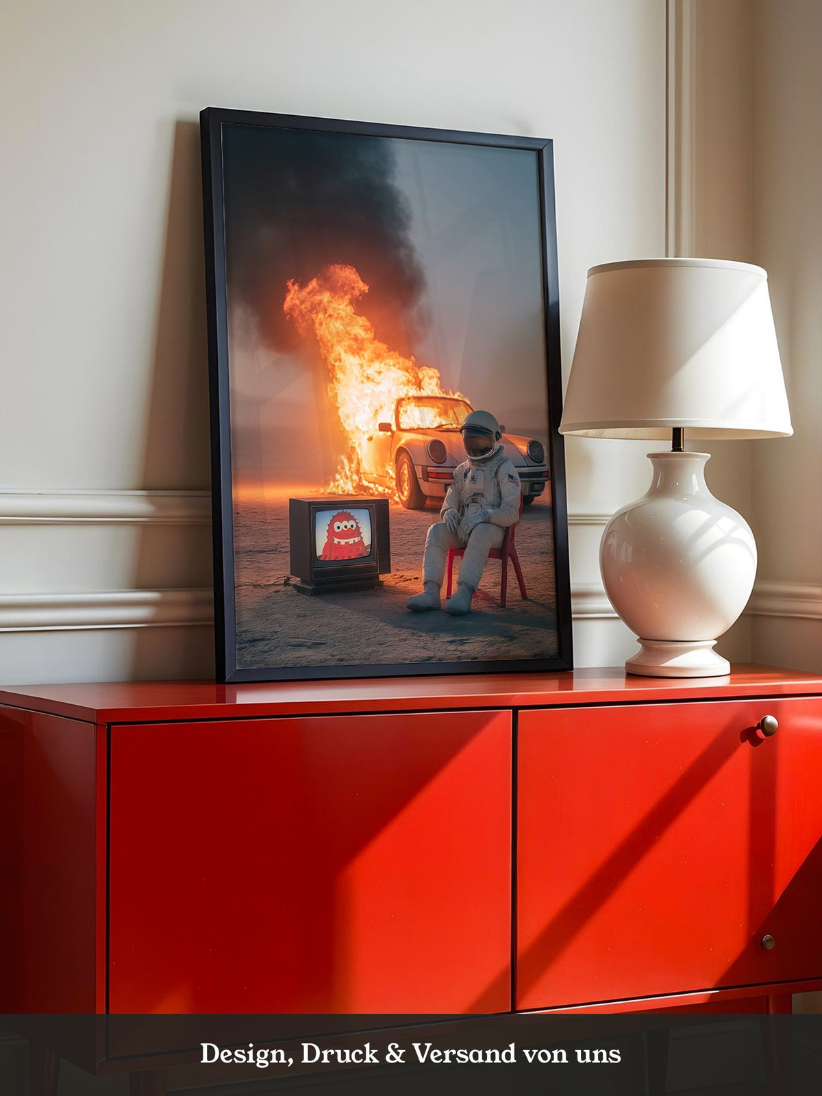 Astronaut Feuer Abenteuer Retro-TV