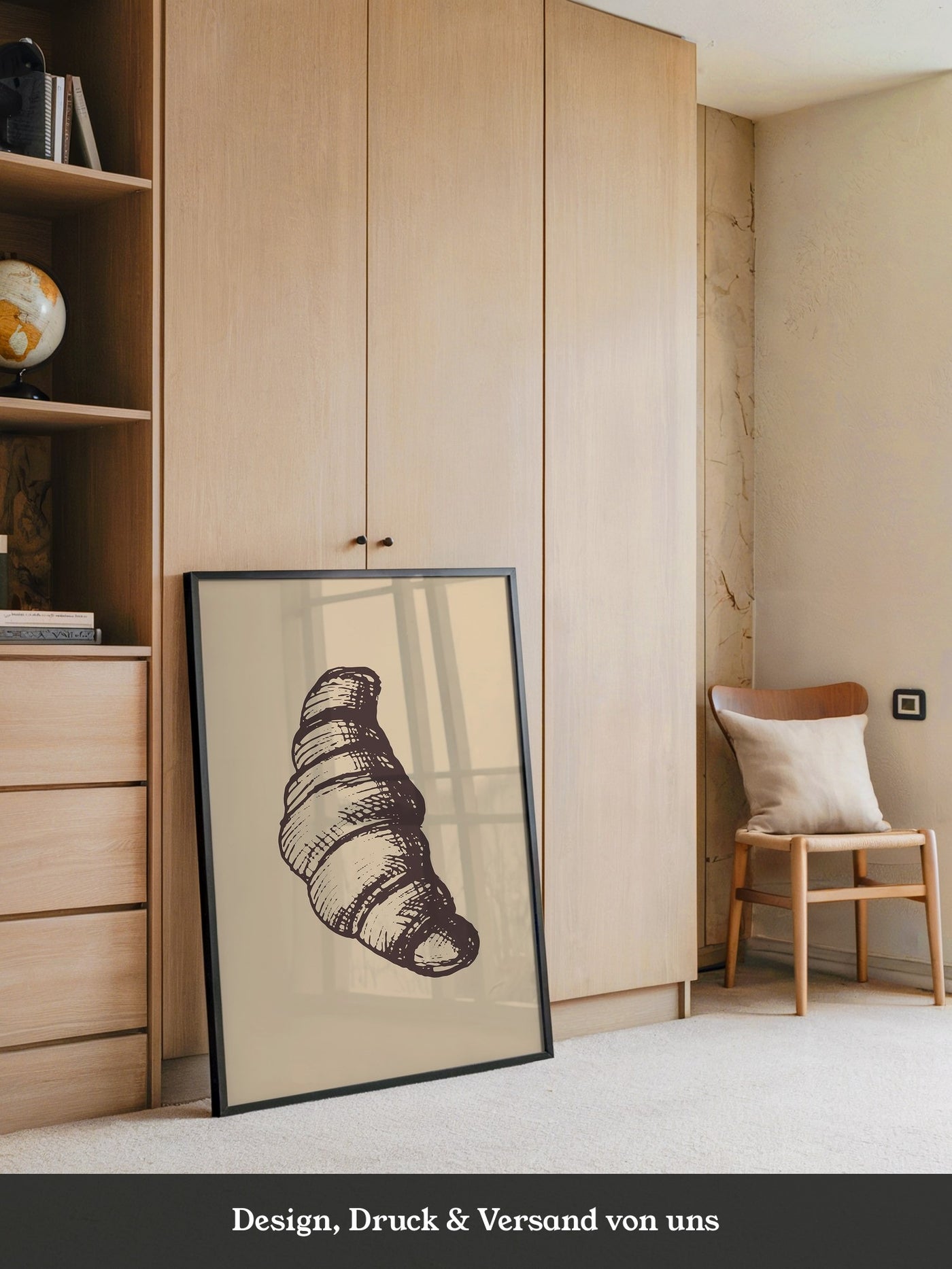 Croissant Vintage-Skizze Beige