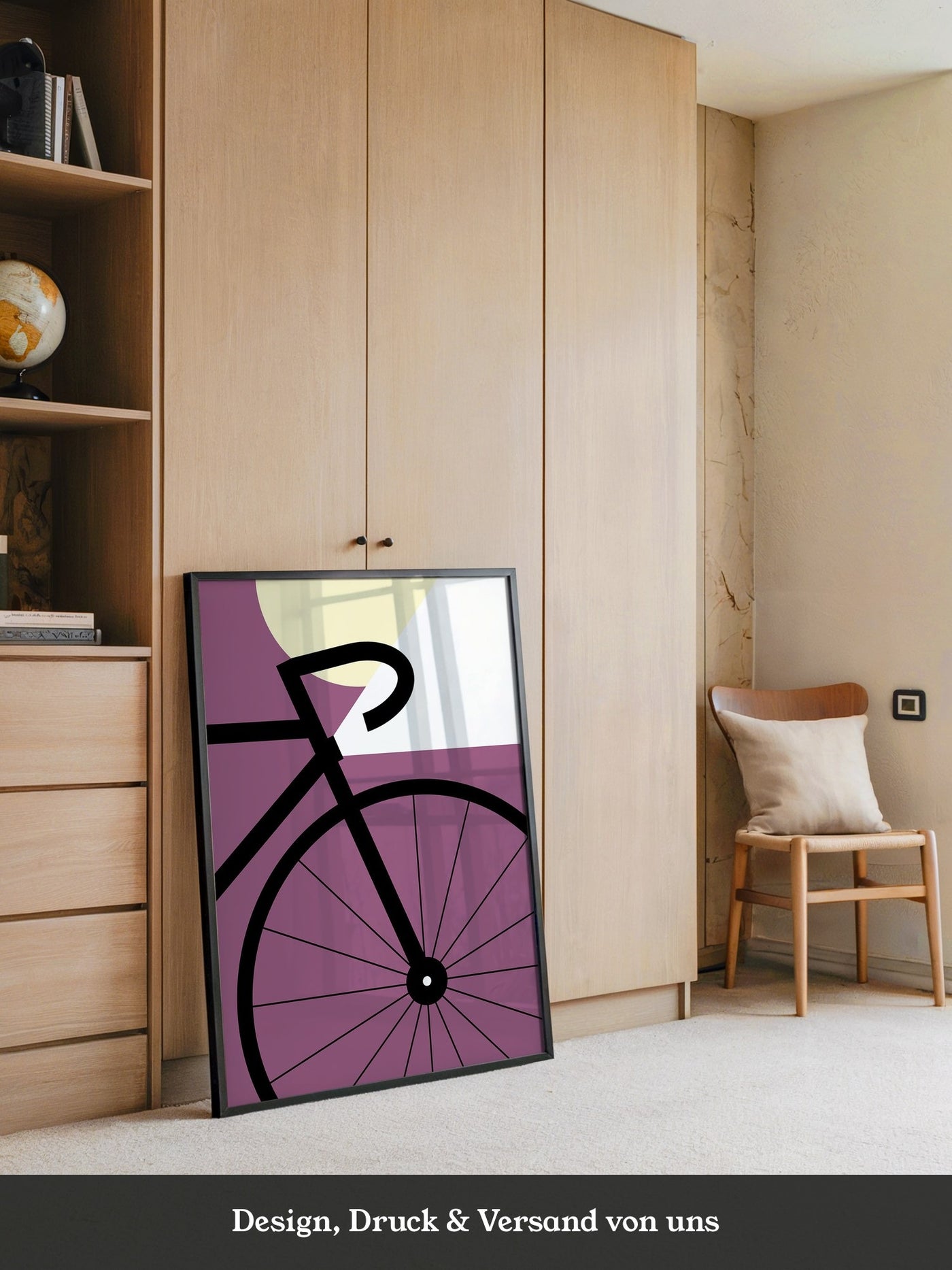 Fahrrad Grafik lila Retro