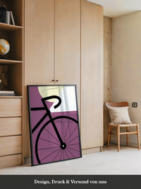 Fahrrad Grafik lila Retro