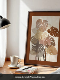 Monstera Blätter Erdtöne