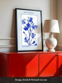Blaue Blumen grafisch minimalistisch