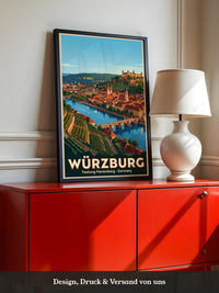 Würzburg Skyline Pastellfarben
