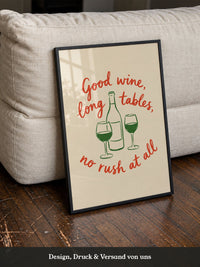 Wein Spruch Kunstdruck Rot
