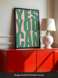 YES YOU CAN Typografie Grün