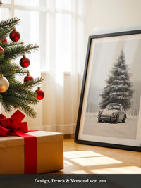 Porsche Schnee Tannenbaum Vintage
