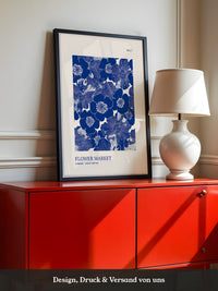 Blaue Blumen Vintage-Muster