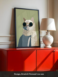 Katze mit Sonnenbrille Vintage-Look