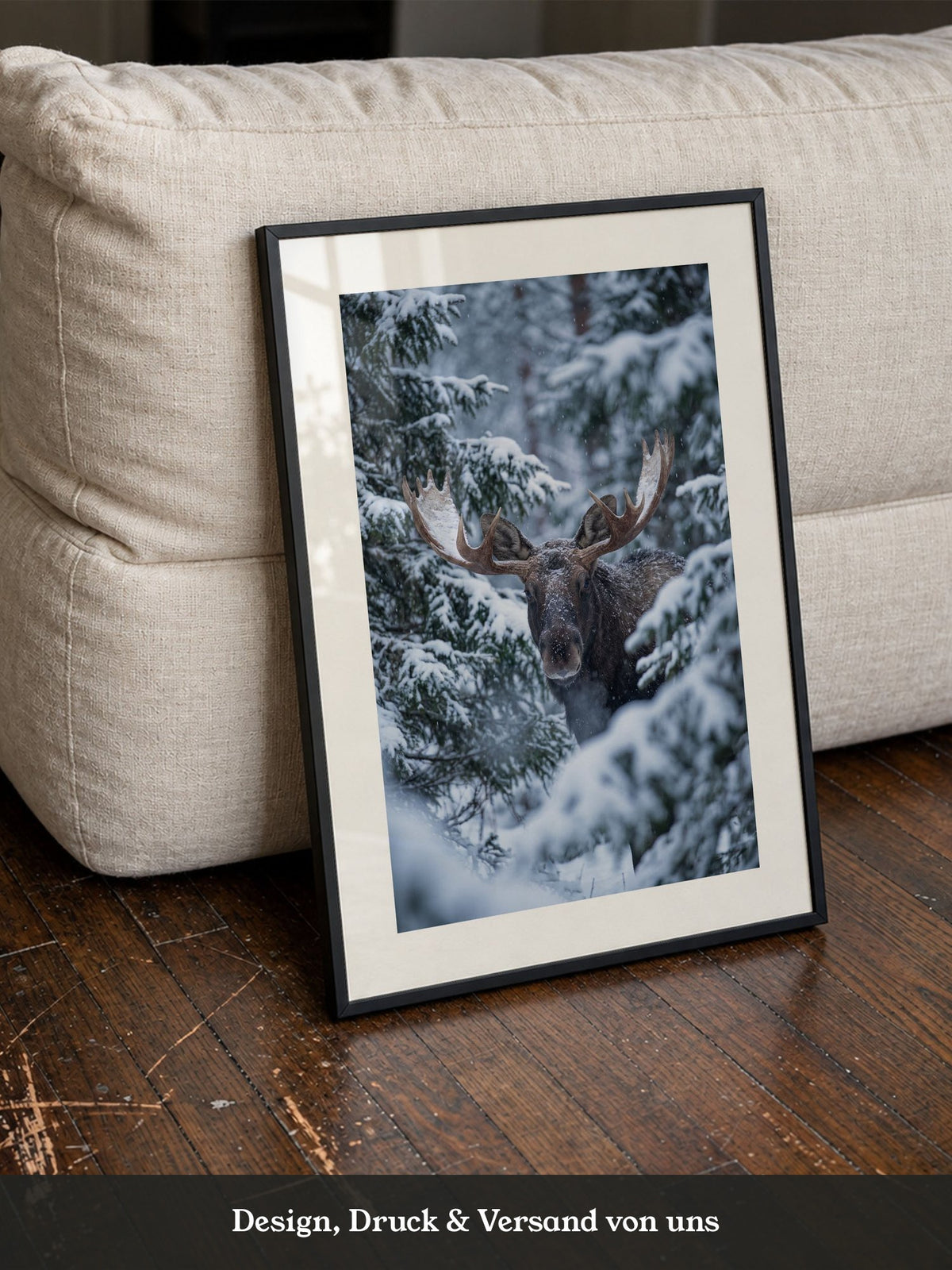 Winterlicher Elch Wald