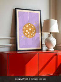 Discokugel Lila Poster