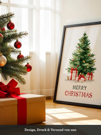 Weihnachtsbaum Geschenke Aquarell