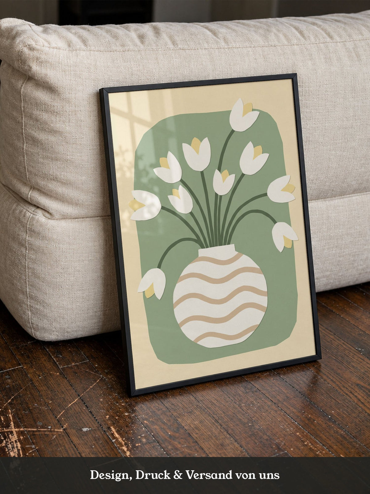 Weiße Tulpen Vase Illustration
