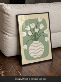 Weiße Tulpen Vase Illustration