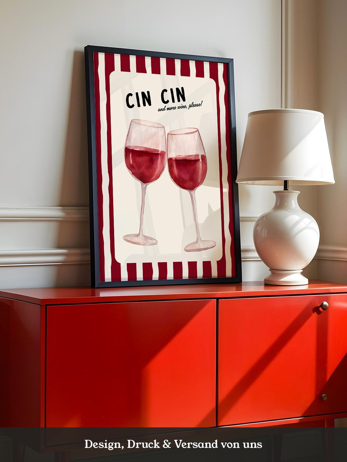 Weingläser rot gestreift