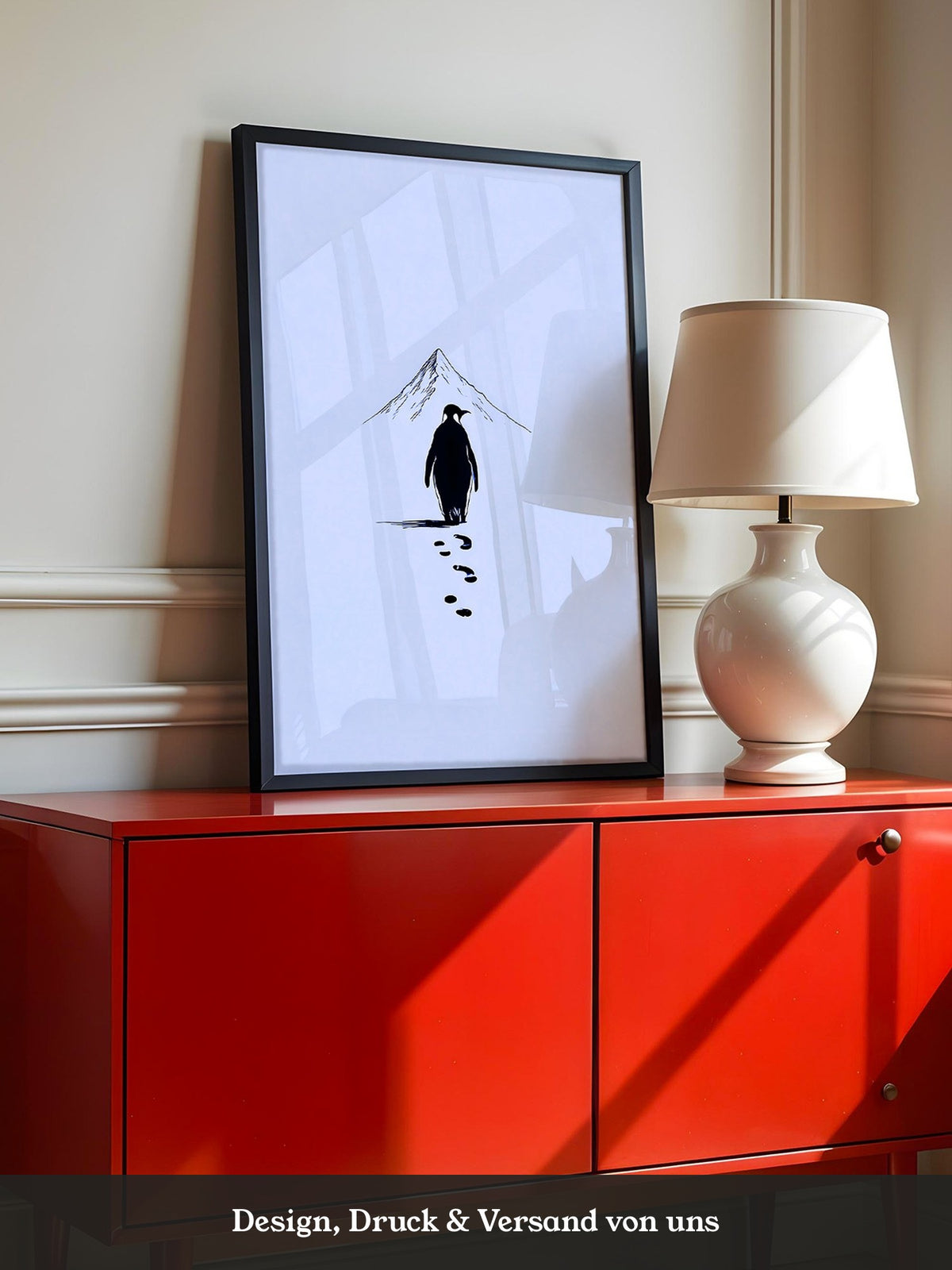 Pinguin Spuren Minimalistisch