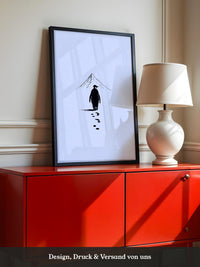Pinguin Spuren Minimalistisch