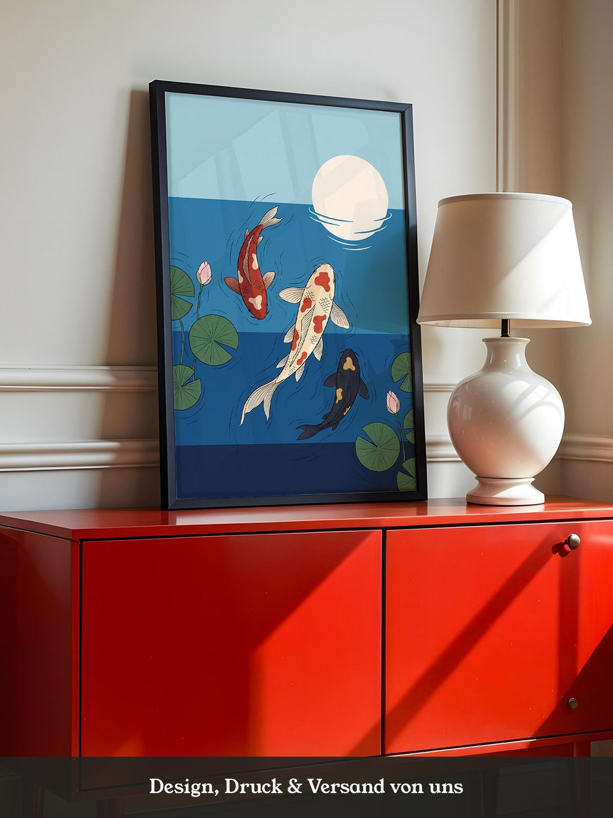 Koi Fische Mondlicht Illustration