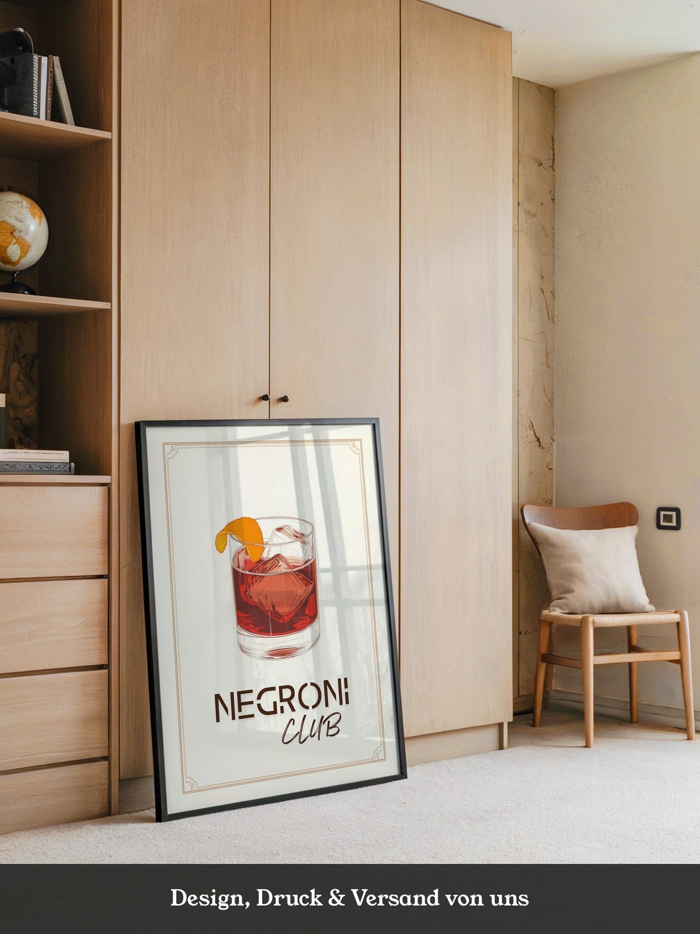 Negroni Drink Illustration Retro