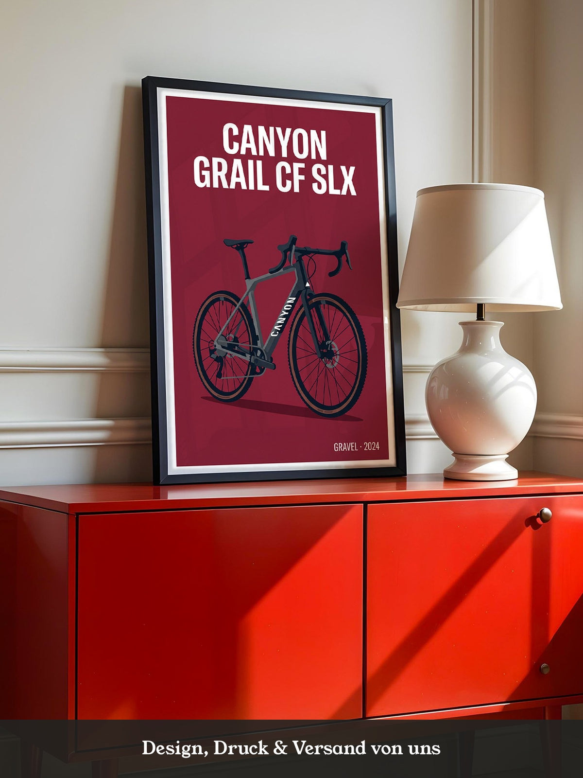 Gravelbike Illustration Rot