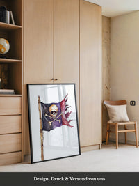 Piratenflagge Aquarell Vintage