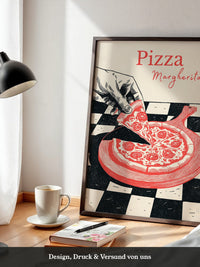Pizza Margherita Retro Art