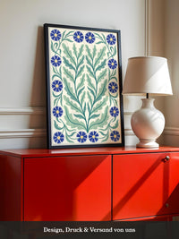 Blau Kornblumen Ornament Muster