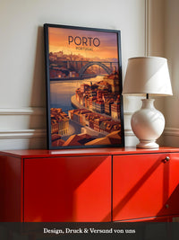 Porto Sonnenuntergang Brücke Vintage
