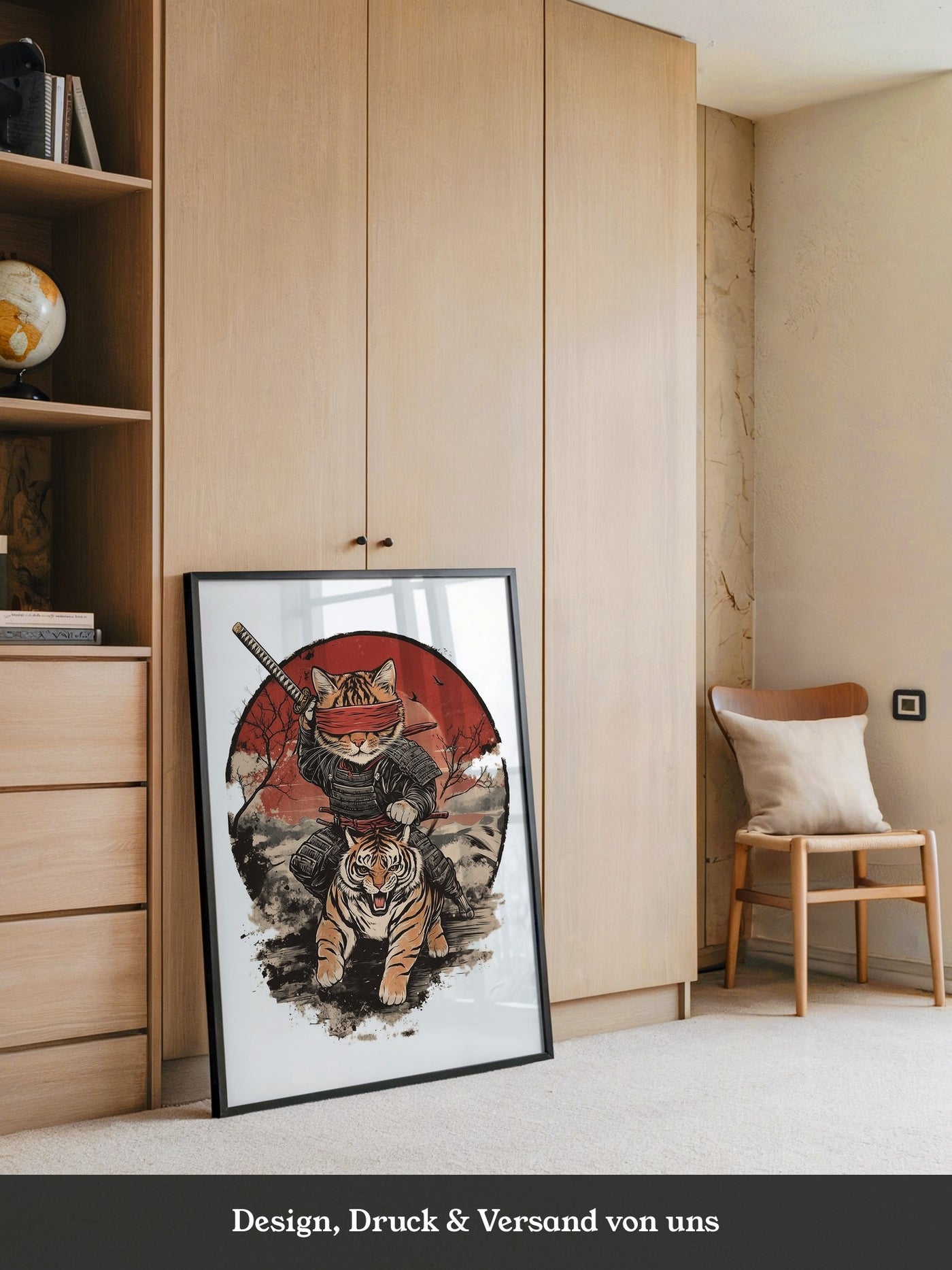 Katzen-Ninja auf Tiger Retro Japan