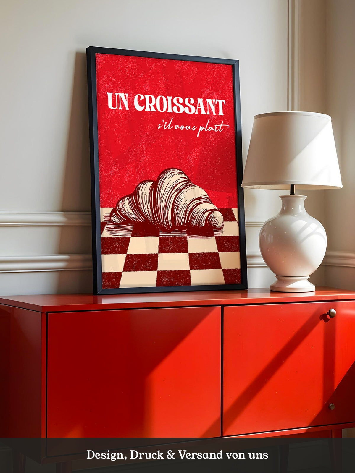 Croissant Vintage Grafik Stil