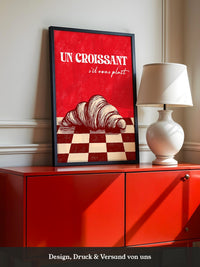 Croissant Vintage Grafik Stil