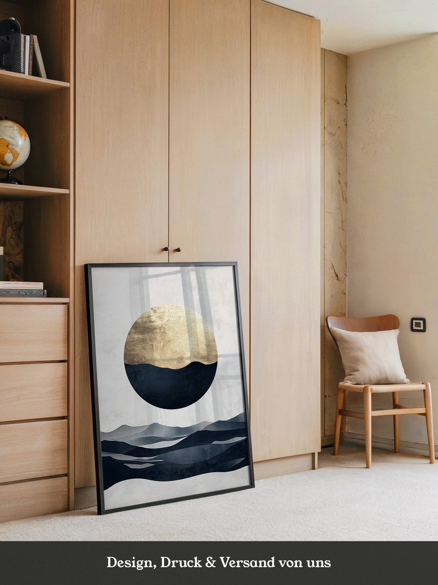 Goldene Mondlandschaft abstrakt