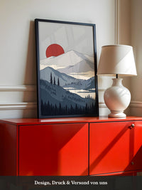 Berglandschaft Sonnenuntergang Rot