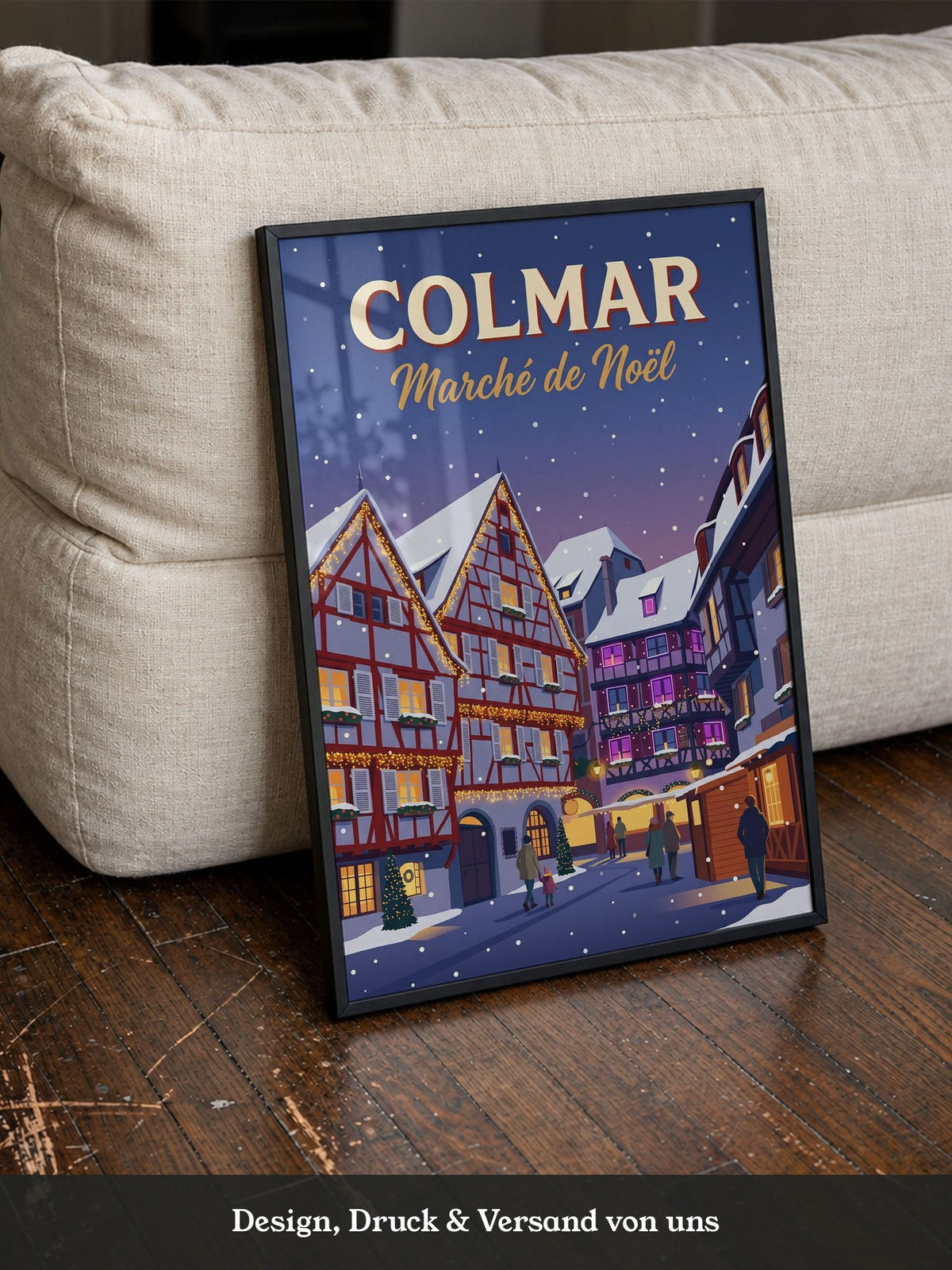 Weihnachtsmarkt Colmar Illustration