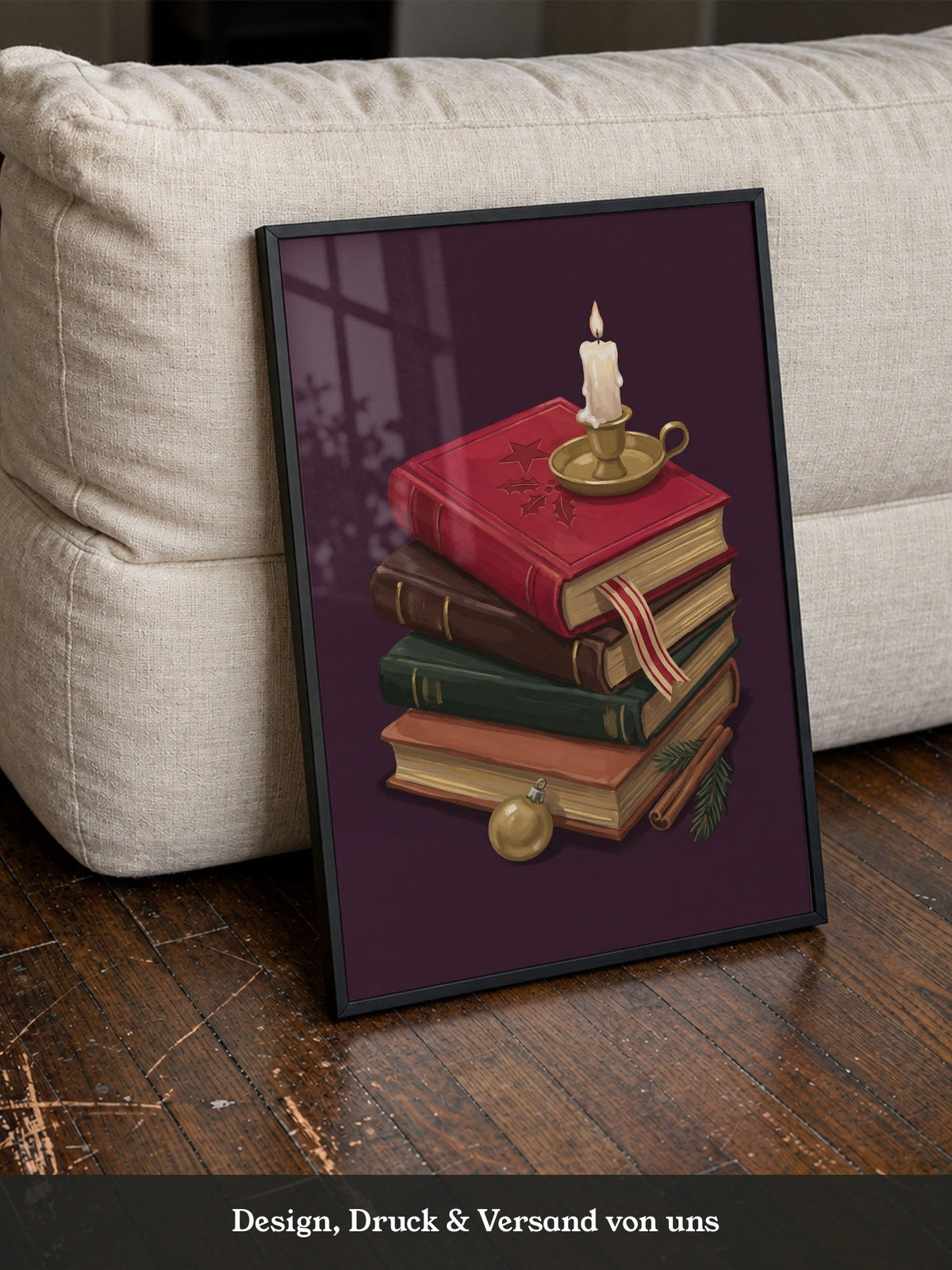 Weihnachtliche Bücherkerze