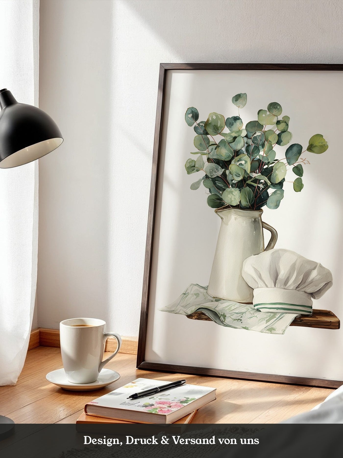 Eukalyptus Vase Kochmütze Aquarell